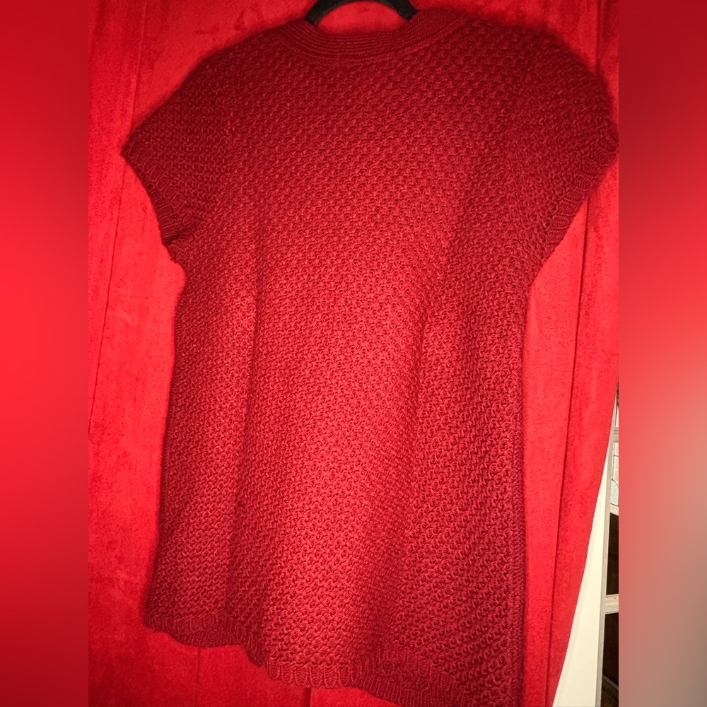 Koret Women's Burgundy Cable Knit Cardigan Sz Medium - Picture 6 of 8